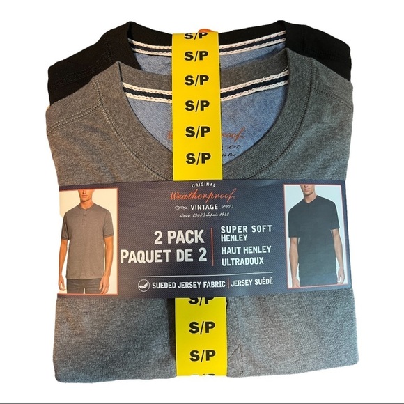 NEW Weatherproof 2pk Super Soft Henley | Size S - Picture 1 of 3